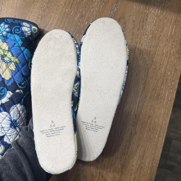 Vera Bradley Slippers Women Size Small 5-6 Multicolor Quilted Travel Case Floral - Picture 6 of 7